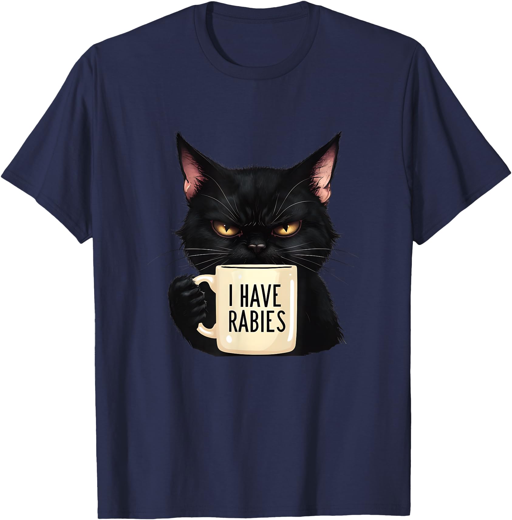 I Have Rabies Fun Feral Cat Drinking T-Shirt - Casual Everyday Wear Unisex - T-Shirt, Sweatshirt, Hoodie