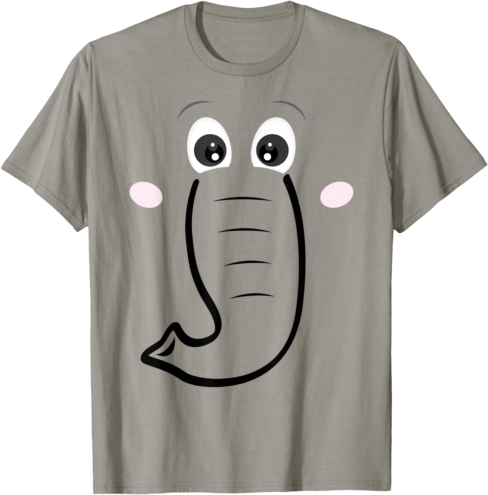 Elephant Face Cartoon Easy Halloween T-Shirt - Custom Art Print Men Women - T-Shirt, Sweatshirt, Hoodie