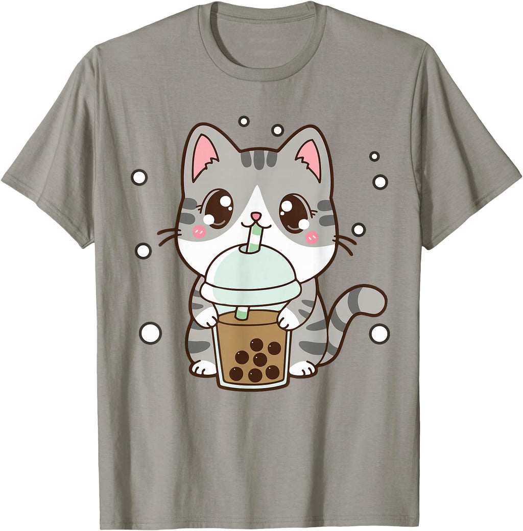 Exclusive Cat Boba Tea Teen Japanese T-Shirt - Trendy Graphic Men Women - T-Shirt, Sweatshirt, Hoodie