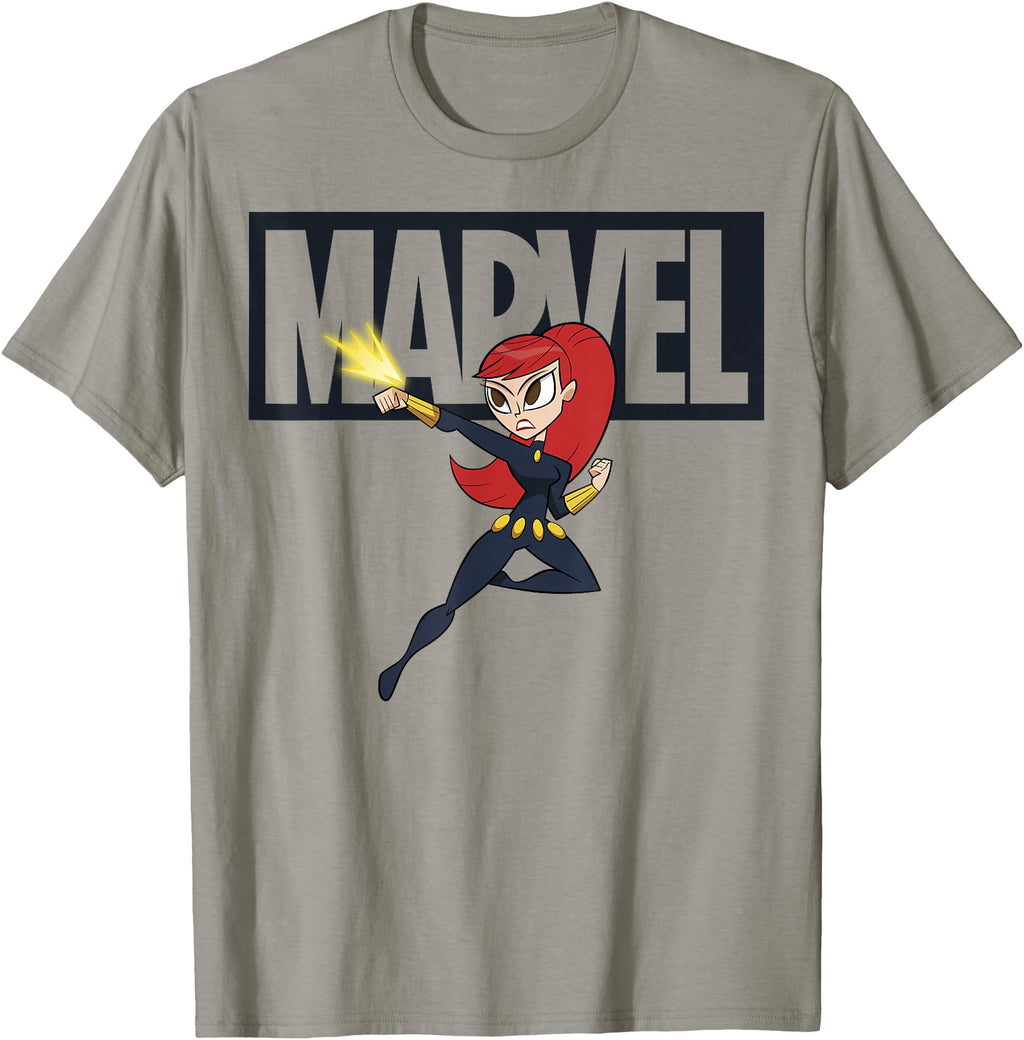 Original Marvel Black Widow Chibi Action T-Shirt - Minimalist Print Unisex - T-Shirt, Sweatshirt, Hoodie