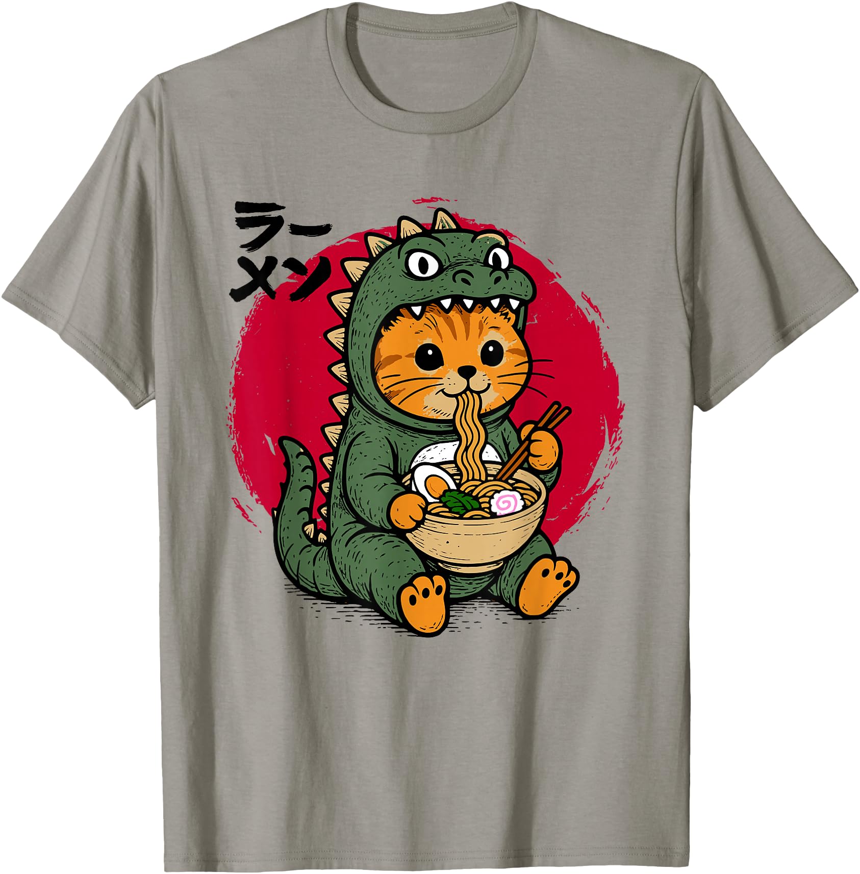 Exclusive Kaiju Cat Ramen Noodles T-Shirt - Minimalist Print Men Women - T-Shirt, Sweatshirt, Hoodie