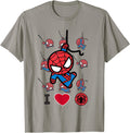 Authentic Marvel Kawaii Spider I Heart T-Shirt - Graphic Print Unisex - T-Shirt, Sweatshirt, Hoodie