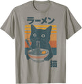 Cat Eating Ramen Noodles Anime T-Shirt - Casual Everyday Wear Men Women - T-Shirt, Sweatshirt, Hoodie