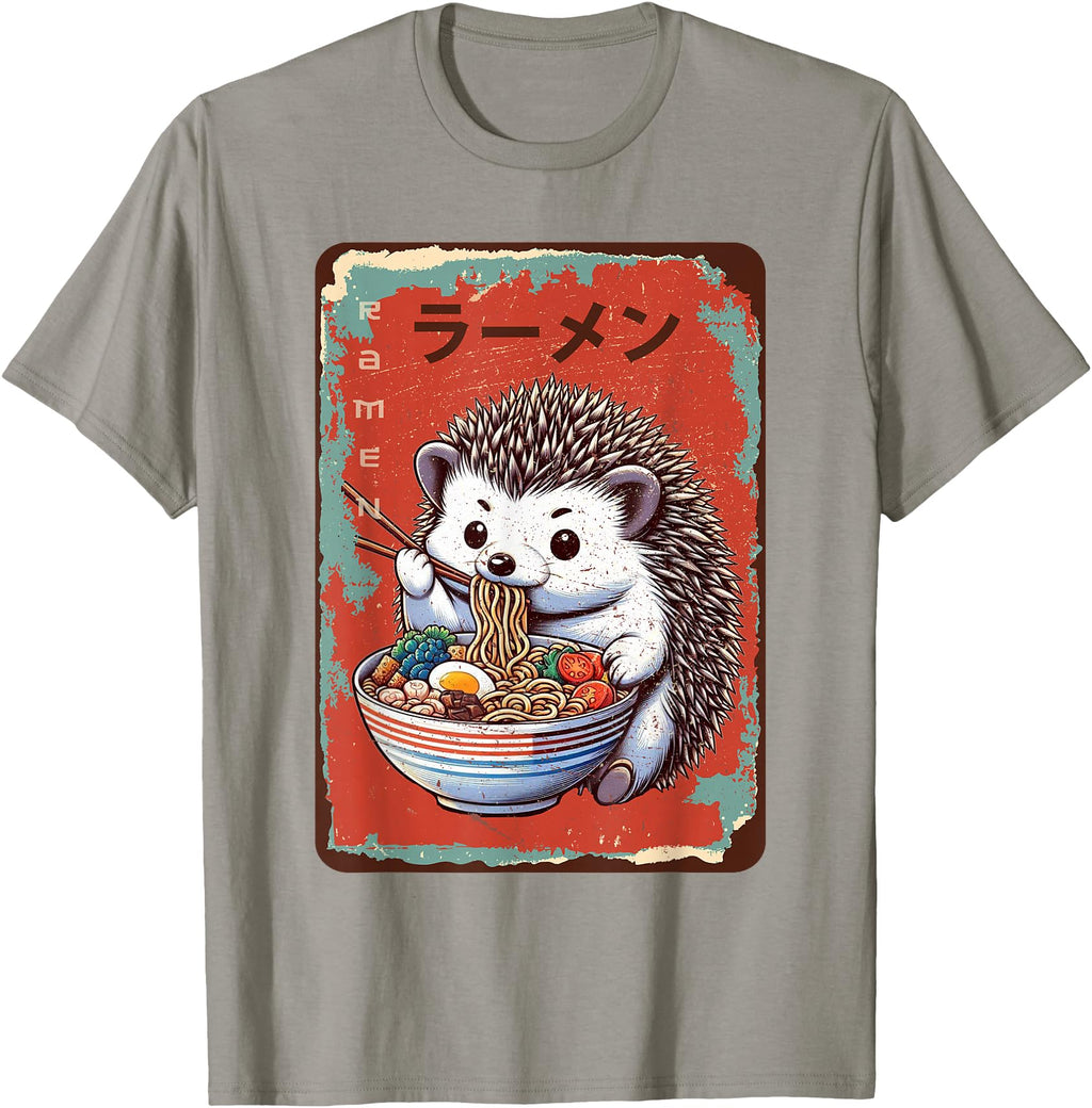 Exclusive Hedgehog Eating Ramen Sweatshirt - Graphic Print Men Women - T-Shirt, Sweatshirt, Hoodie