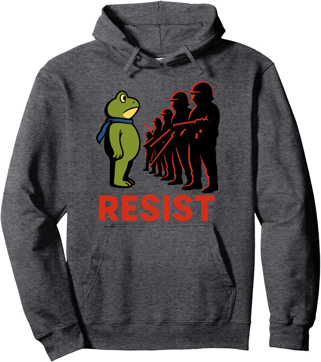 Portland 2025 Resist Portland Frog Hoodie - Minimalist Print for Adults - T-Shirt, Sweatshirt, Hoodie