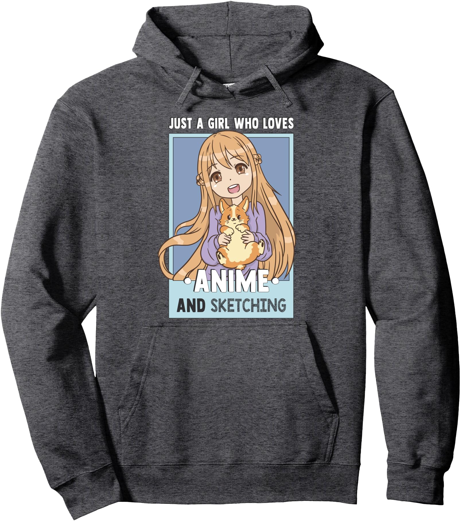 Authentic Otaku Anime Just Who Loves Hoodie - Graphic Print Men Women - T-Shirt, Sweatshirt, Hoodie