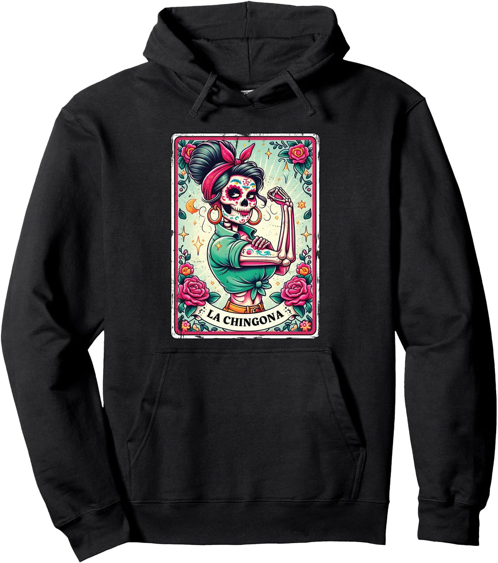 Original La Chingona Tarot Card Hoodie - Casual Everyday Wear for Adults - T-Shirt, Sweatshirt, Hoodie