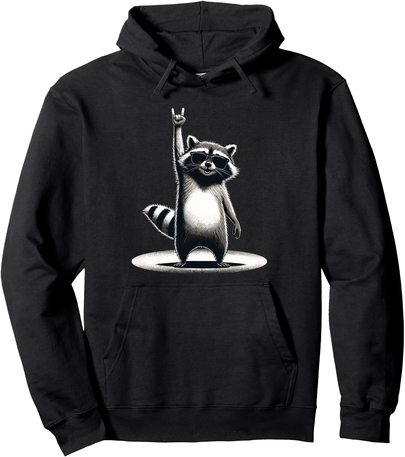 Raccoon Rock Music Raccoon Exclusive Hoodie - Minimalist Print for Adults - T-Shirt, Sweatshirt, Hoodie