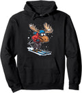 Cartoon Moose Skiing Winter Outfit Sweatshirt - Streetwear Style Men Women - T-Shirt, Sweatshirt, Hoodie