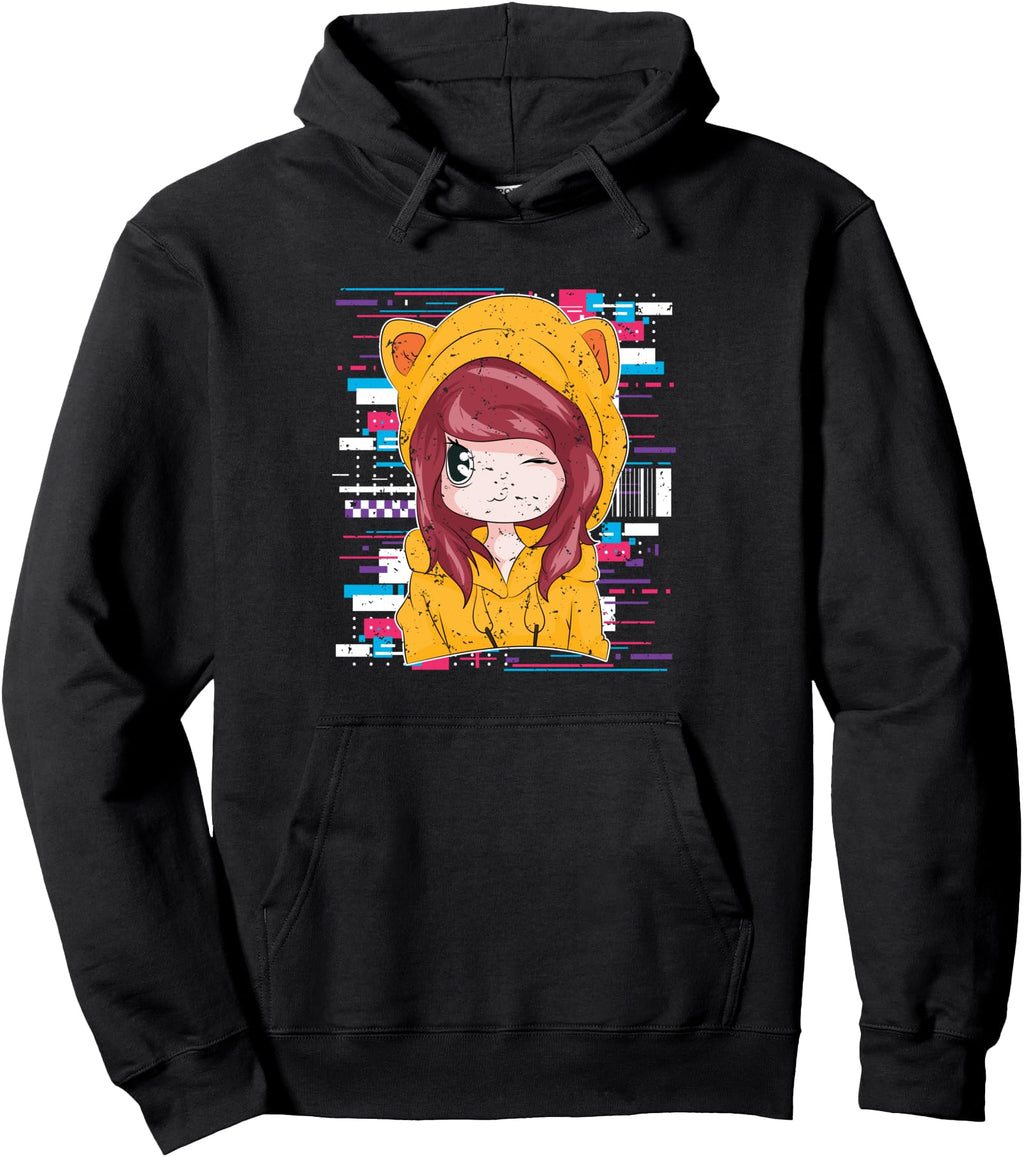 Handcrafted Glitch Japanese Anime Sweatshirt - Minimalist Print Unisex - T-Shirt, Sweatshirt, Hoodie