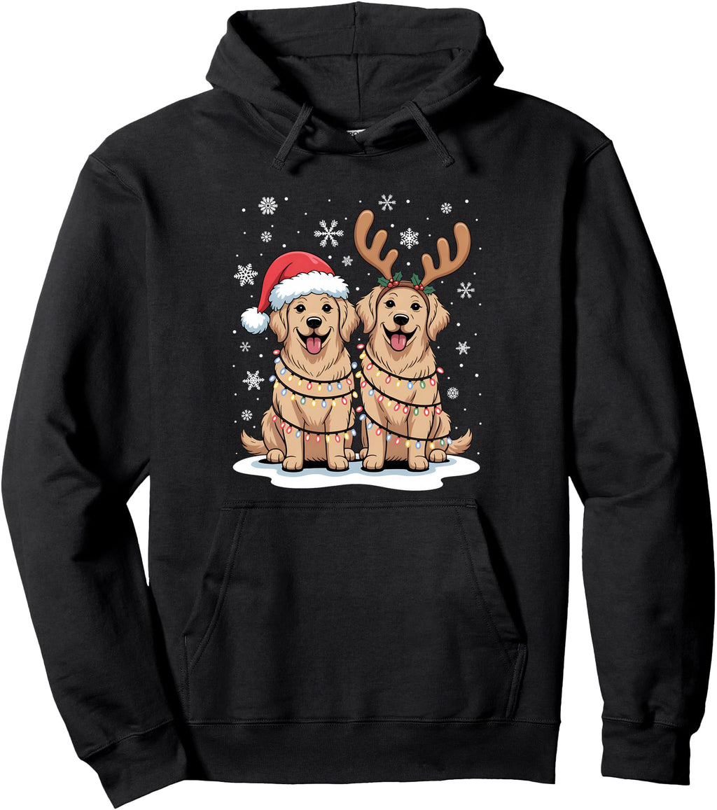 Handcrafted Golden Retriever Santa Hat T-Shirt - Graphic Print Unisex - T-Shirt, Sweatshirt, Hoodie