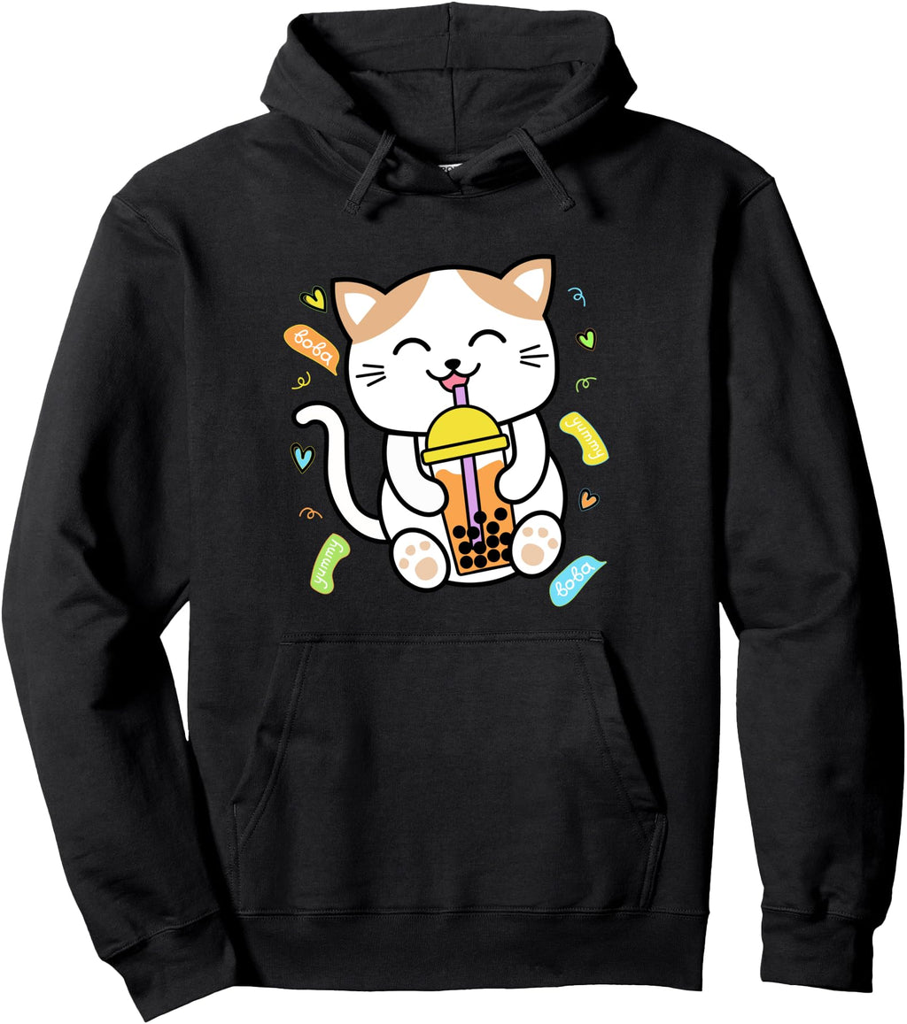 Handcrafted Kawaii Cat Boba Tea T-Shirt - Aesthetic Graphic Men Women - T-Shirt, Sweatshirt, Hoodie