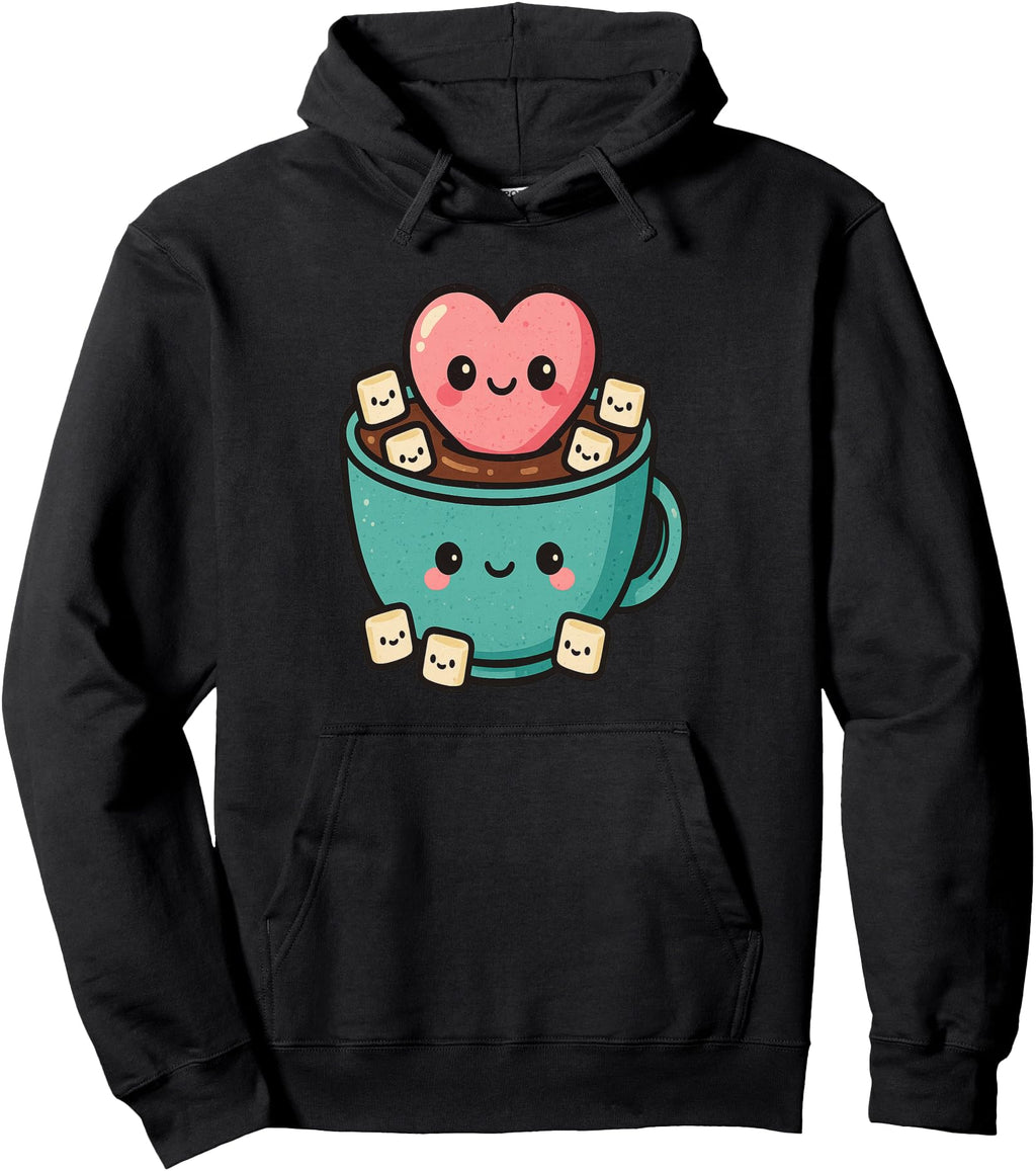 Original Hot Chocolate And Marshmallow Hoodie - Minimalist Print Men Women - T-Shirt, Sweatshirt, Hoodie