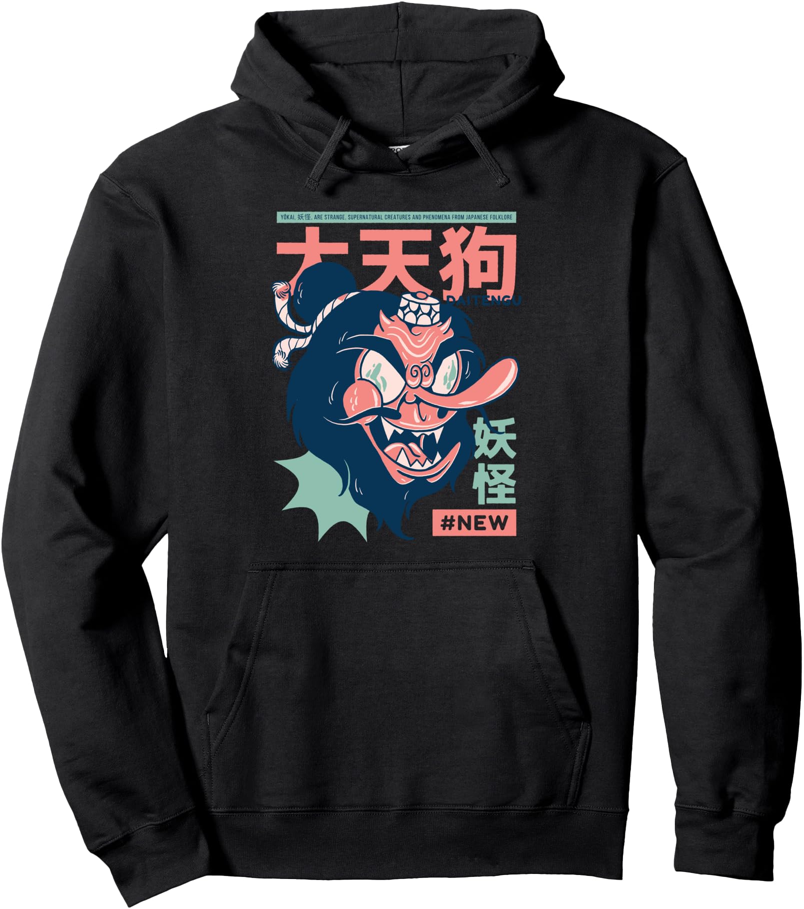 Original Daitengu Yokai Japanese Anime Hoodie - Minimalist Print Men Women - T-Shirt, Sweatshirt, Hoodie