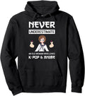 Never Underestimate Loves K Pop Anime T-Shirt - Unique Graphic for Adults - T-Shirt, Sweatshirt, Hoodie