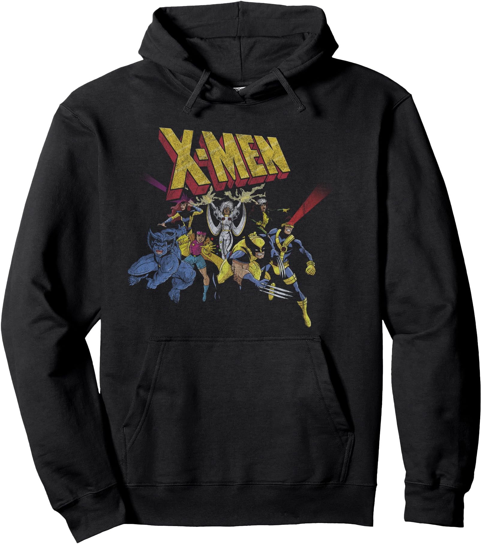Original Marvel X Group Shot Distressed Hoodie - Graphic Print Unisex - T-Shirt, Sweatshirt, Hoodie