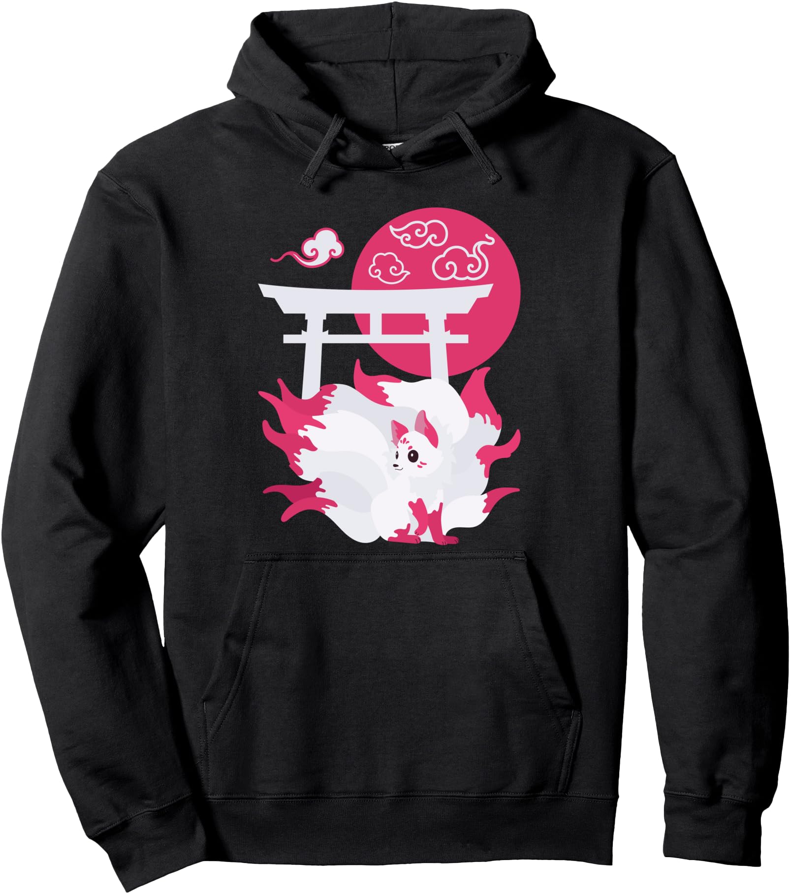 Nine Tailed Fox Kitsune Japanese Anime Hoodie - Trendy Graphic for Adults - T-Shirt, Sweatshirt, Hoodie