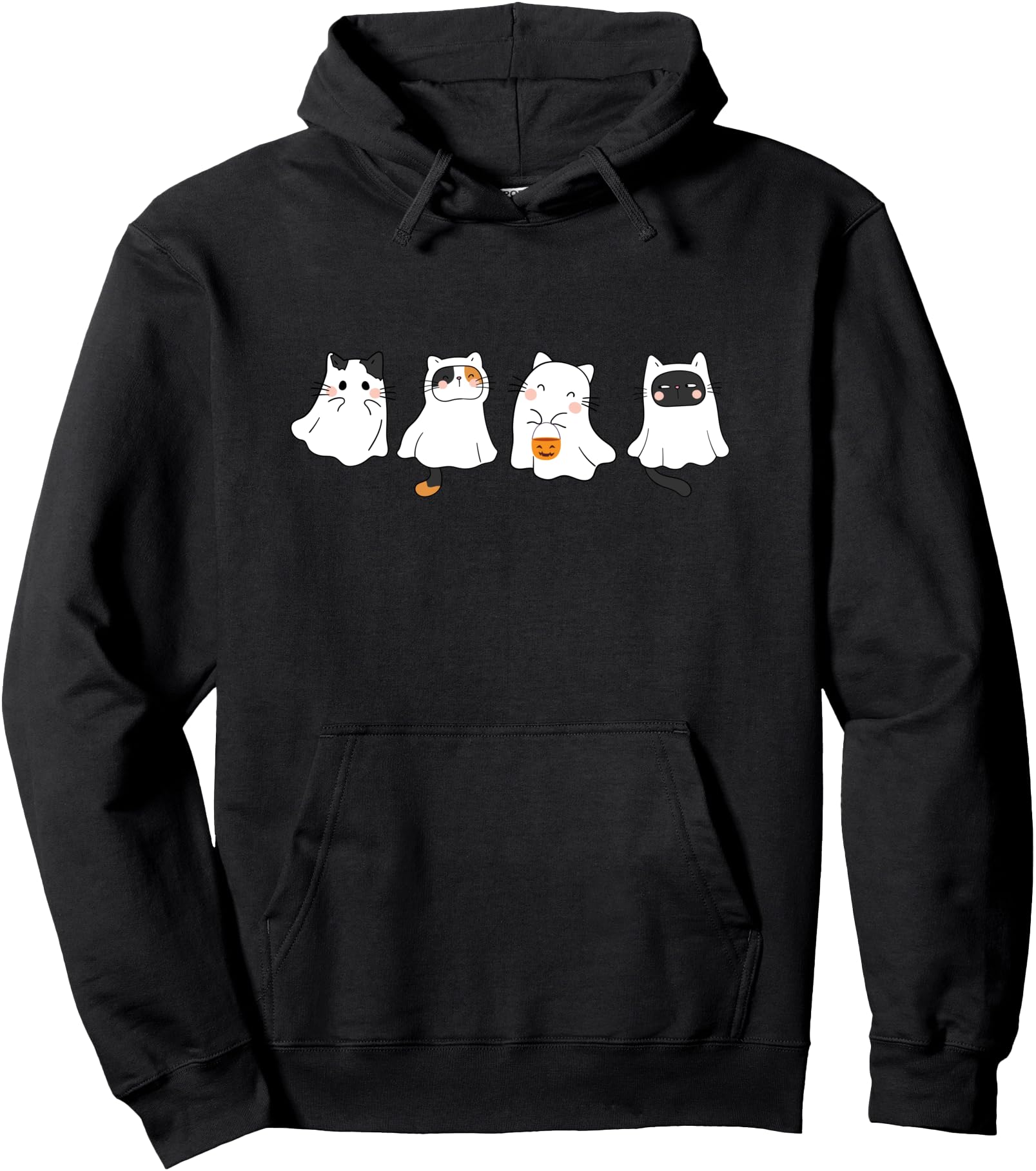Halloween Cat Ghost Costume Sweatshirt - Novelty Apparel Unisex - T-Shirt, Sweatshirt, Hoodie
