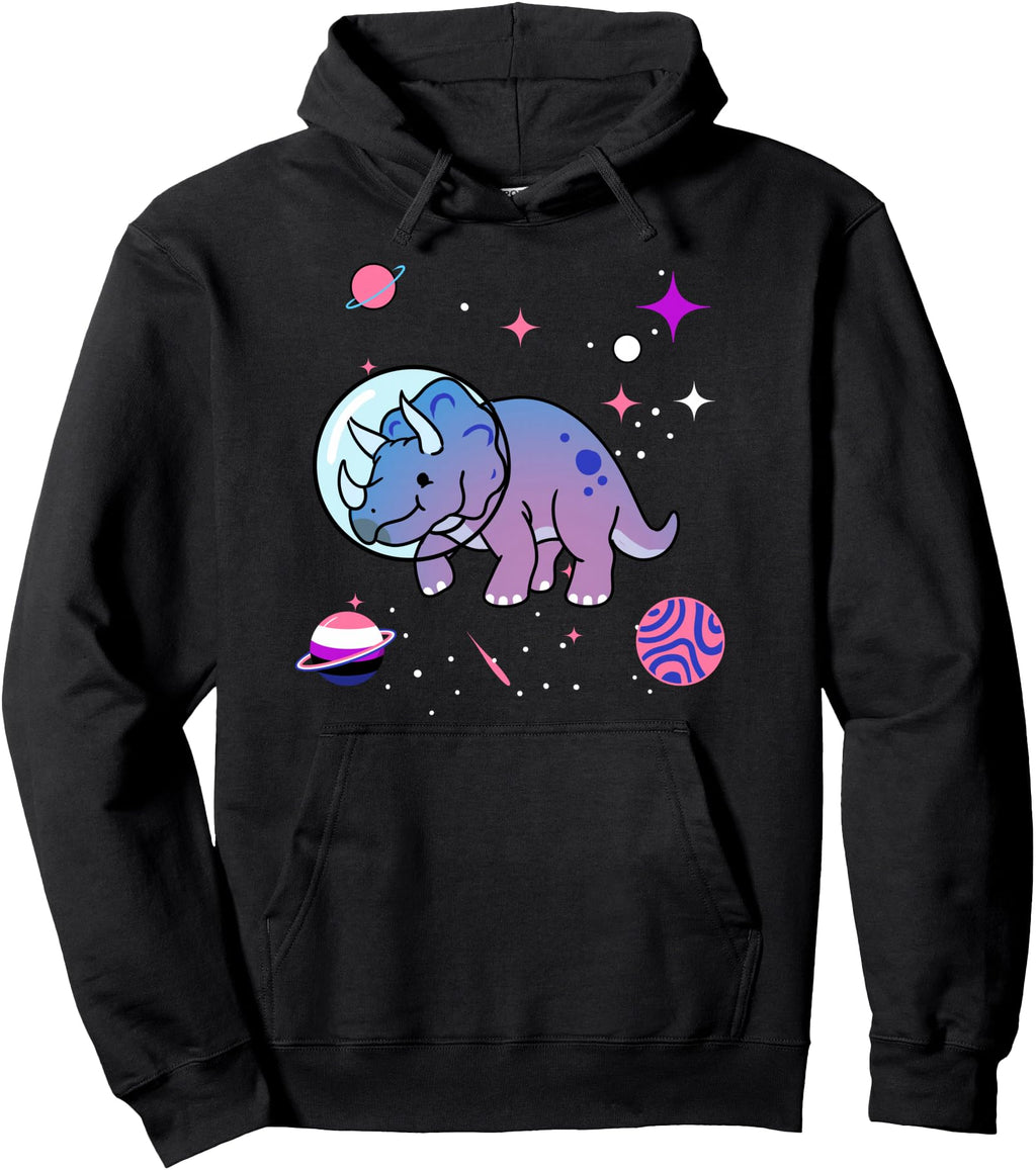 Genderfluid Triceratops Space T-Shirt - Custom Art Print for Adults - T-Shirt, Sweatshirt, Hoodie