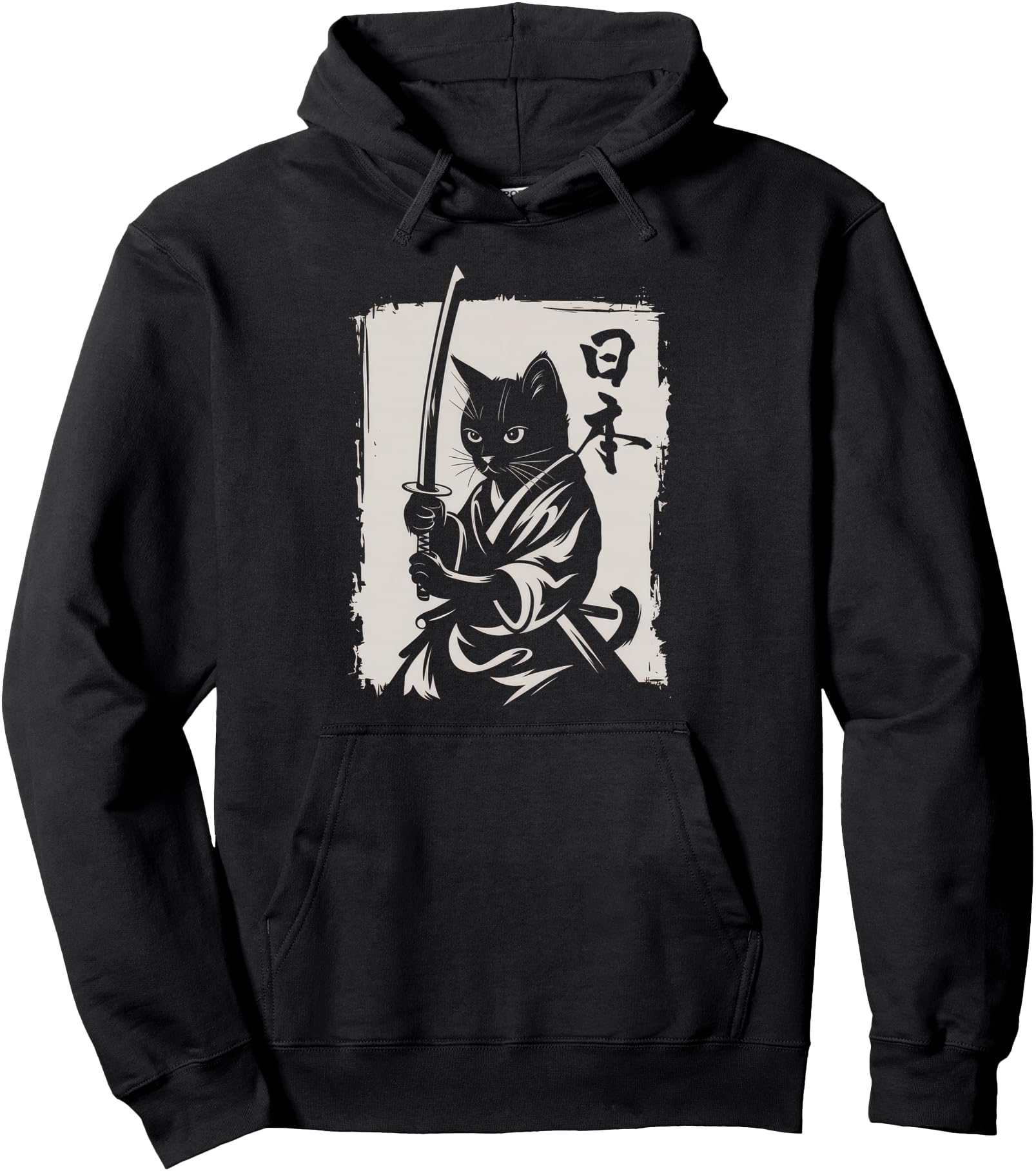 Samurai Cat Ukiyo E Warrior Kanji T-Shirt - Custom Art Print Men Women - T-Shirt, Sweatshirt, Hoodie