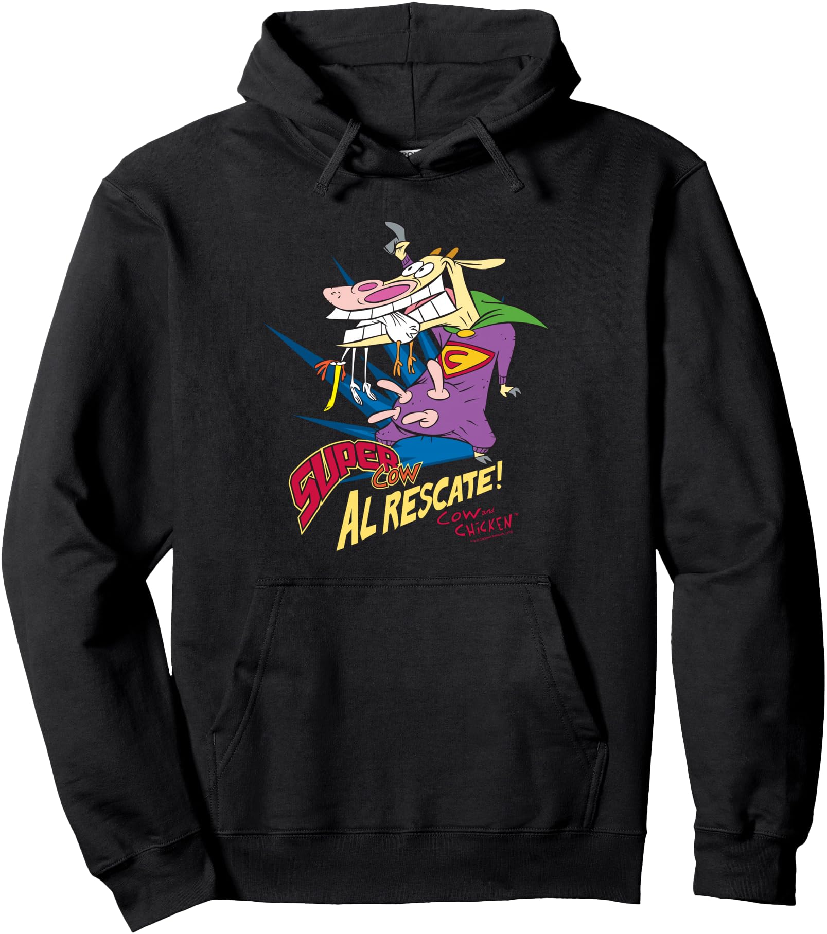 Cow And Chicken Super Cow Exclusive T-Shirt - Graphic Print for Adults - T-Shirt, Sweatshirt, Hoodie