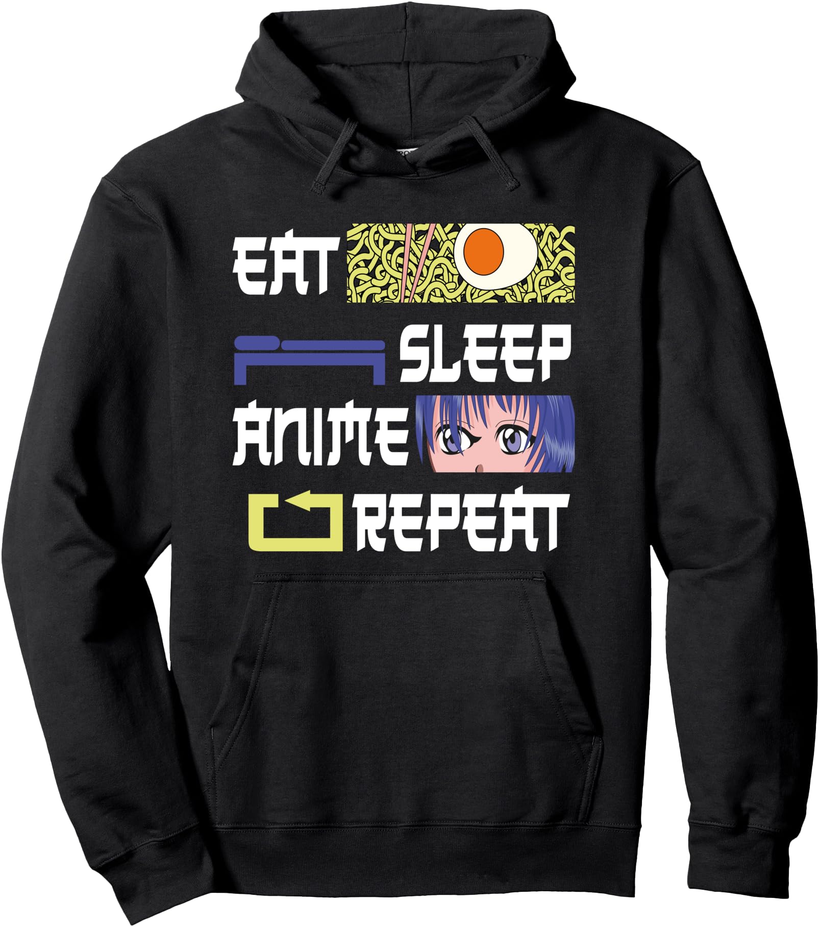 Exclusive Food Sleep Anime Manga T-Shirt - Casual Everyday Wear for Adults - T-Shirt, Sweatshirt, Hoodie