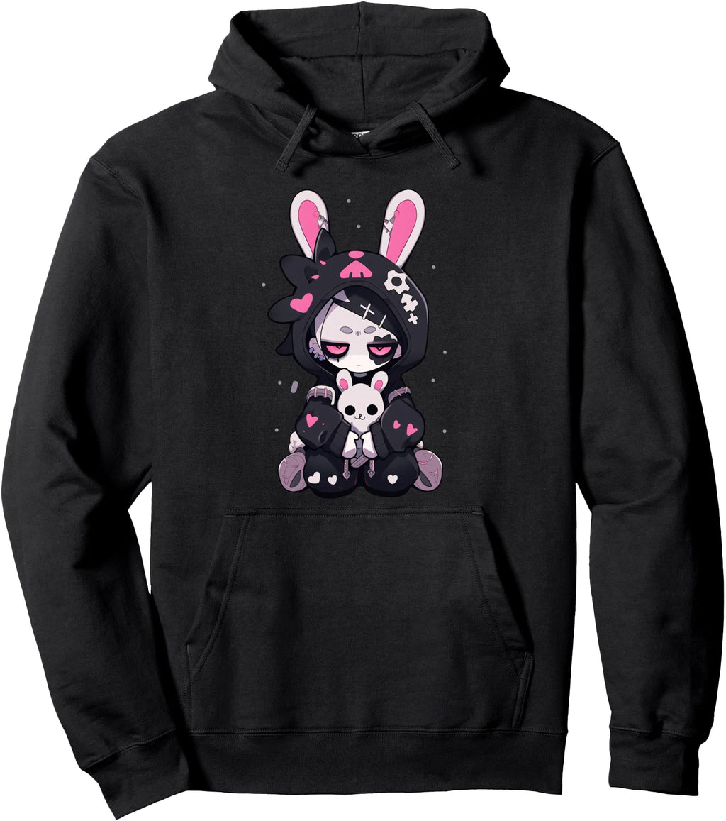 Original Goth Bunny Anime E Sweatshirt - Streetwear Style for Adults - T-Shirt, Sweatshirt, Hoodie
