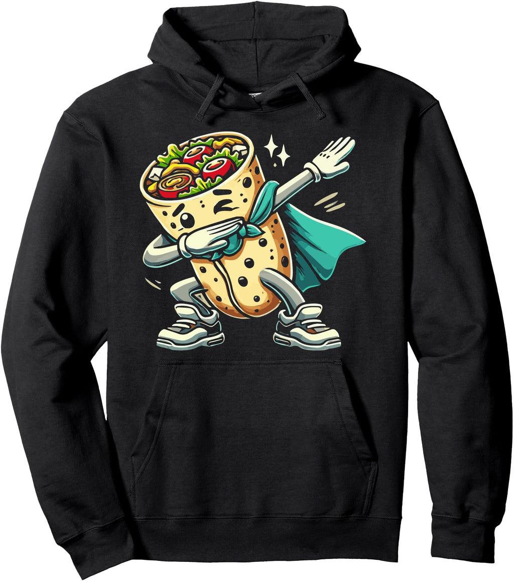 Authentic Dabbing Burrito Superhero Fun Hoodie - Minimalist Print Unisex - T-Shirt, Sweatshirt, Hoodie
