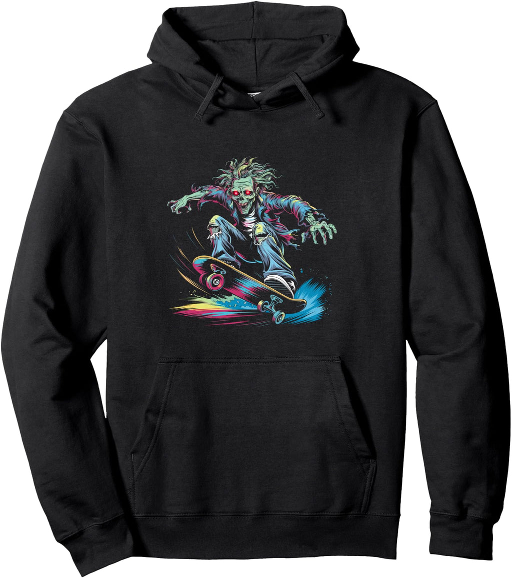 Zombie Skateboarder Skateboarding Hoodie - Minimalist Print Unisex - T-Shirt, Sweatshirt, Hoodie