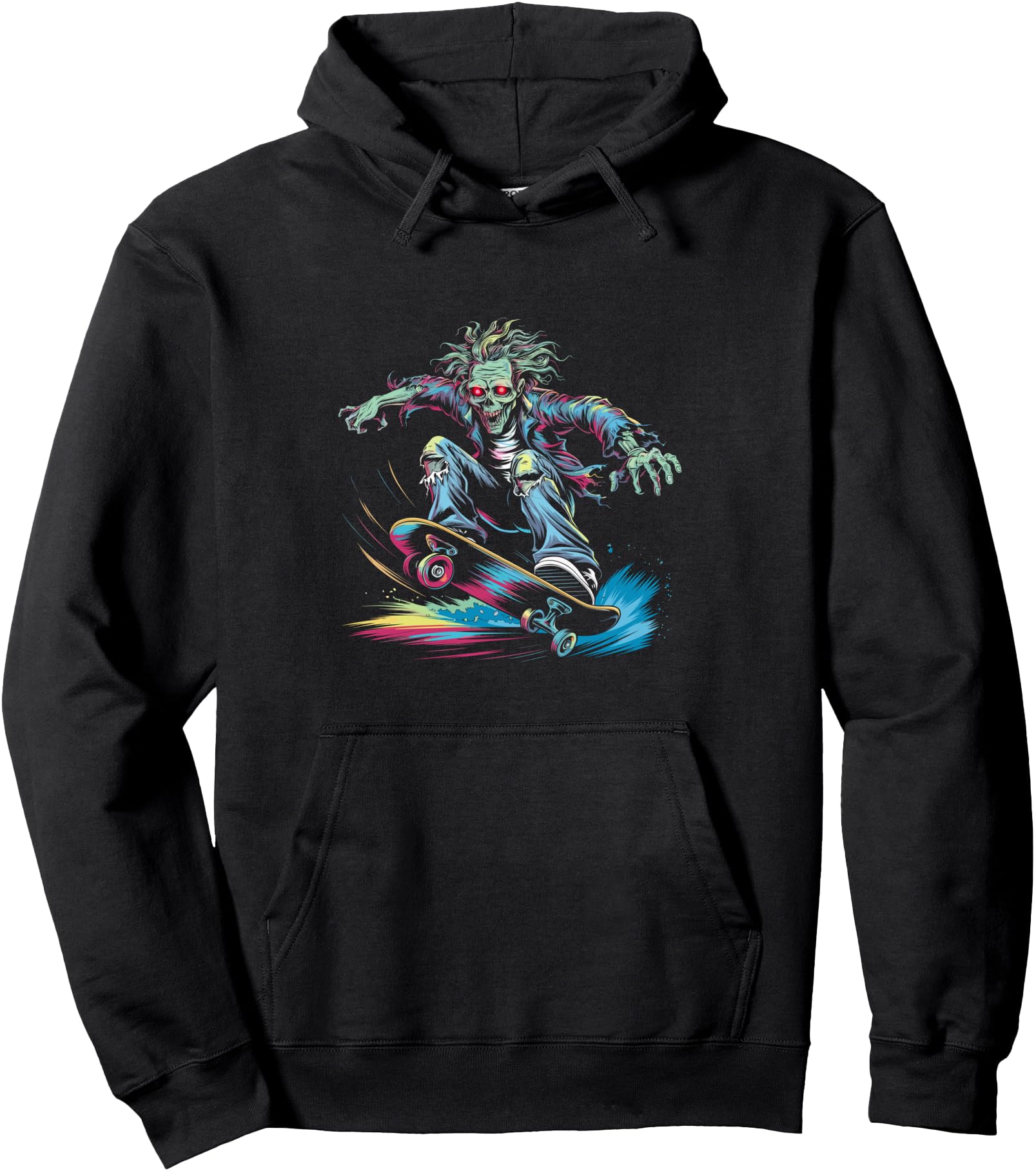 Zombie Skateboarder Skateboarding Hoodie - Minimalist Print Unisex - T-Shirt, Sweatshirt, Hoodie