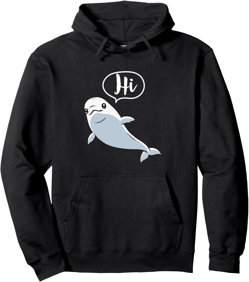 Beluga Whale Hi Beluga Whale Hoodie - Custom Art Print for Adults - T-Shirt, Sweatshirt, Hoodie