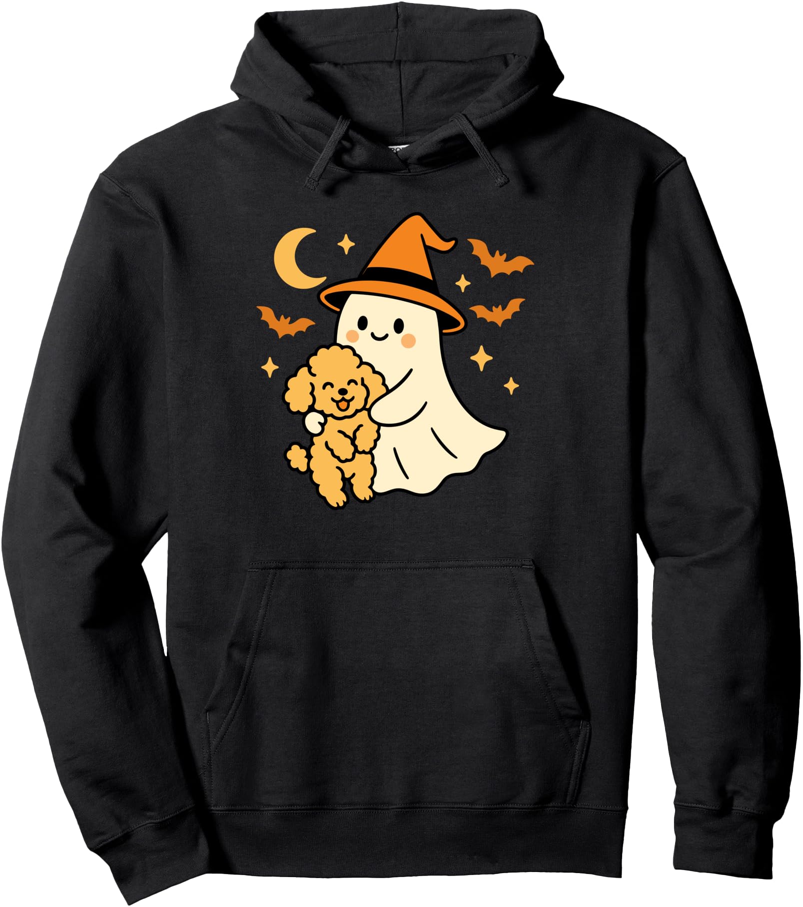 Handcrafted Ghost Poodle Dog Halloween T-Shirt - Fun Novelty Design Unisex - T-Shirt, Sweatshirt, Hoodie