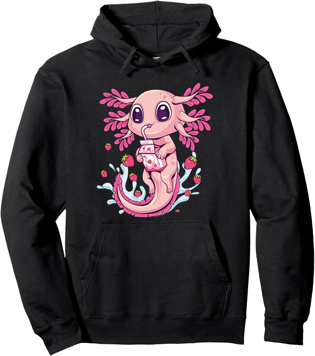 Handcrafted Axolotl Pastel Goth Hoodie - Graphic Print Men Women - T-Shirt, Sweatshirt, Hoodie