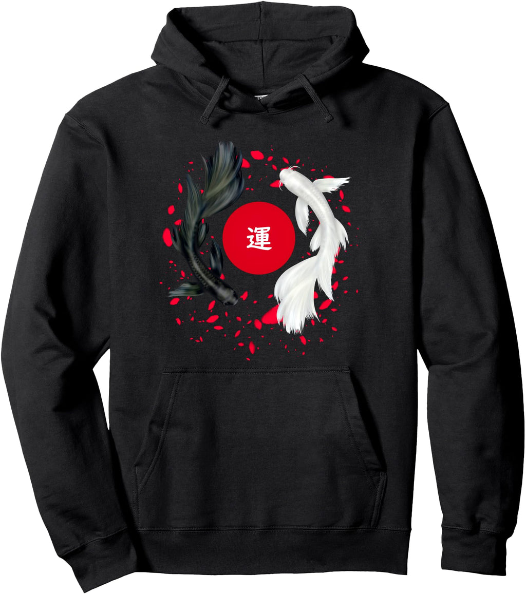 Original Koi Carp Fish Black White Hoodie - Aesthetic Graphic Men Women - T-Shirt, Sweatshirt, Hoodie