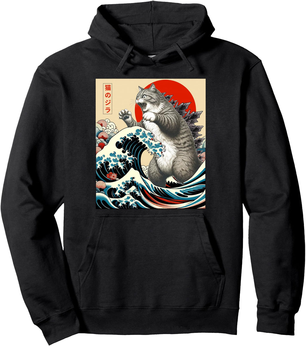 Handcrafted Catzilla Cat Japanese Art T-Shirt - Trendy Graphic Men Women - T-Shirt, Sweatshirt, Hoodie
