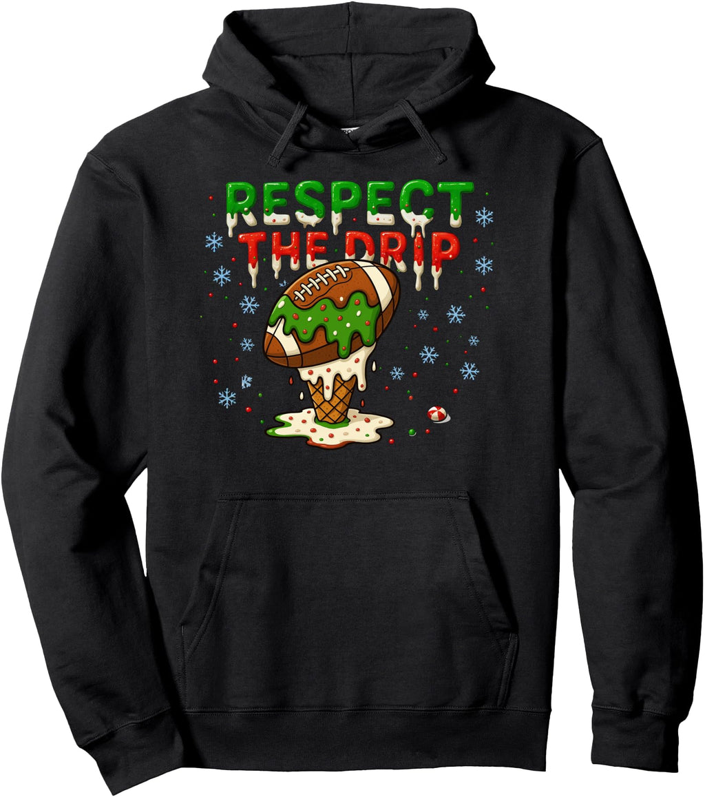 Respect Drip Football Ice Cream Drip T-Shirt - Fun Novelty Design Unisex - T-Shirt, Sweatshirt, Hoodie
