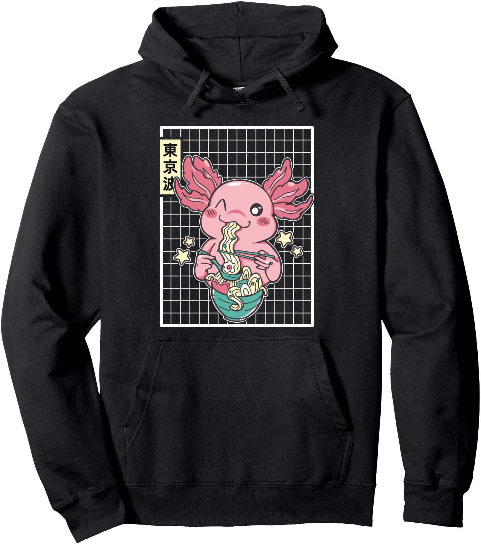 Handcrafted Kawaii Axolotl Eating T-Shirt - Minimalist Print Men Women - T-Shirt, Sweatshirt, Hoodie
