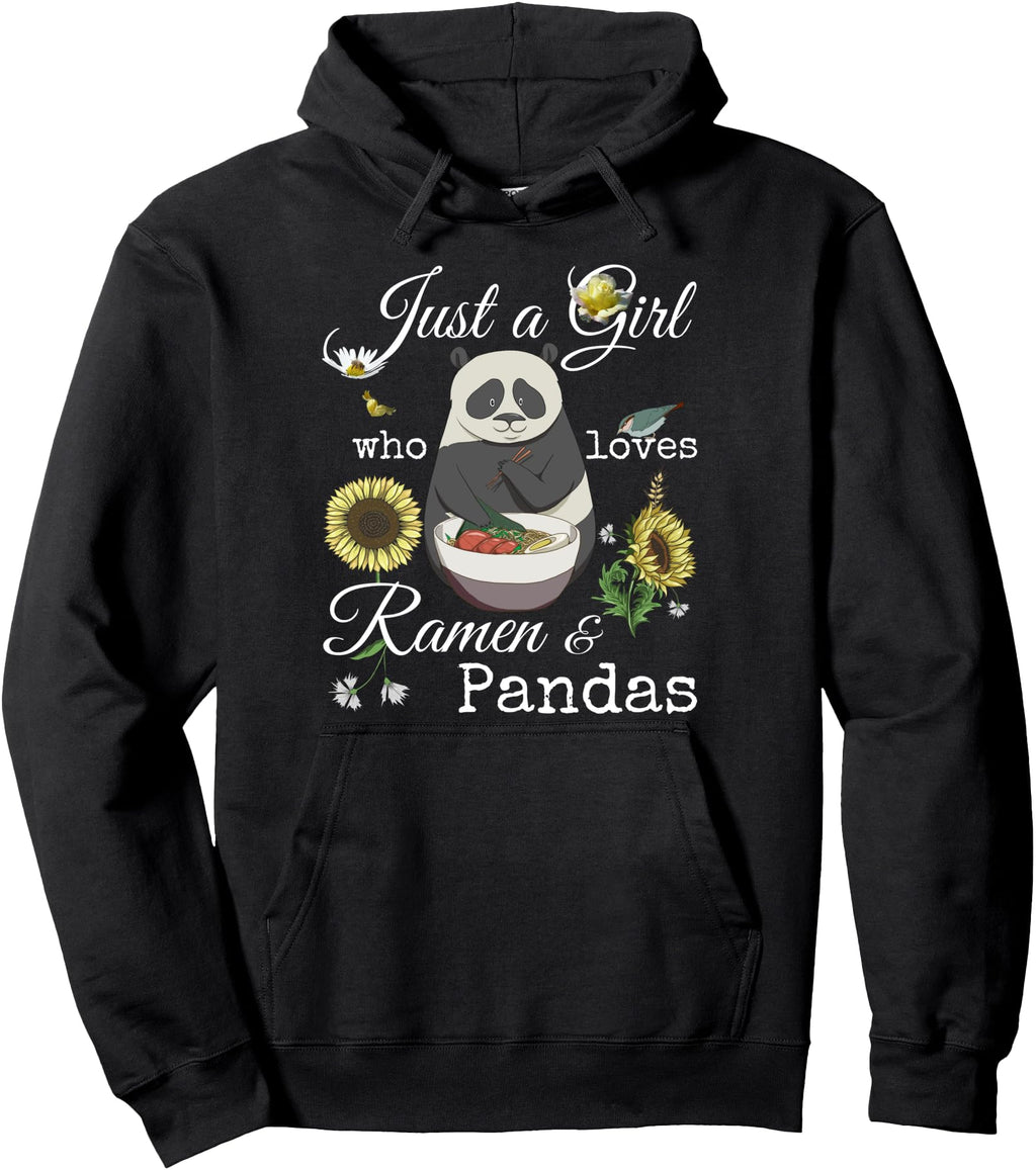 Handcrafted Ramen Panda Sunflower Floral Hoodie - Novelty Apparel Unisex - T-Shirt, Sweatshirt, Hoodie