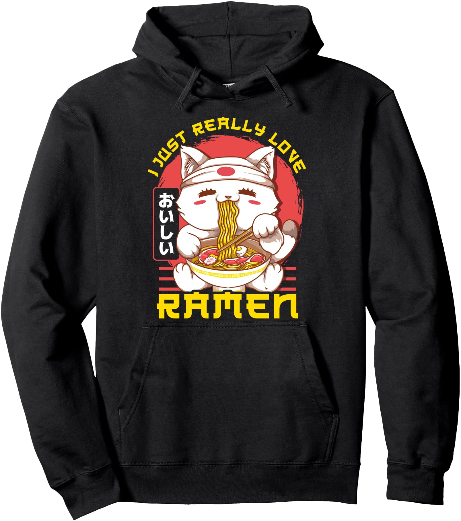 I Just Really Love Ramen Anime Cat T-Shirt - Aesthetic Graphic Men Women - T-Shirt, Sweatshirt, Hoodie