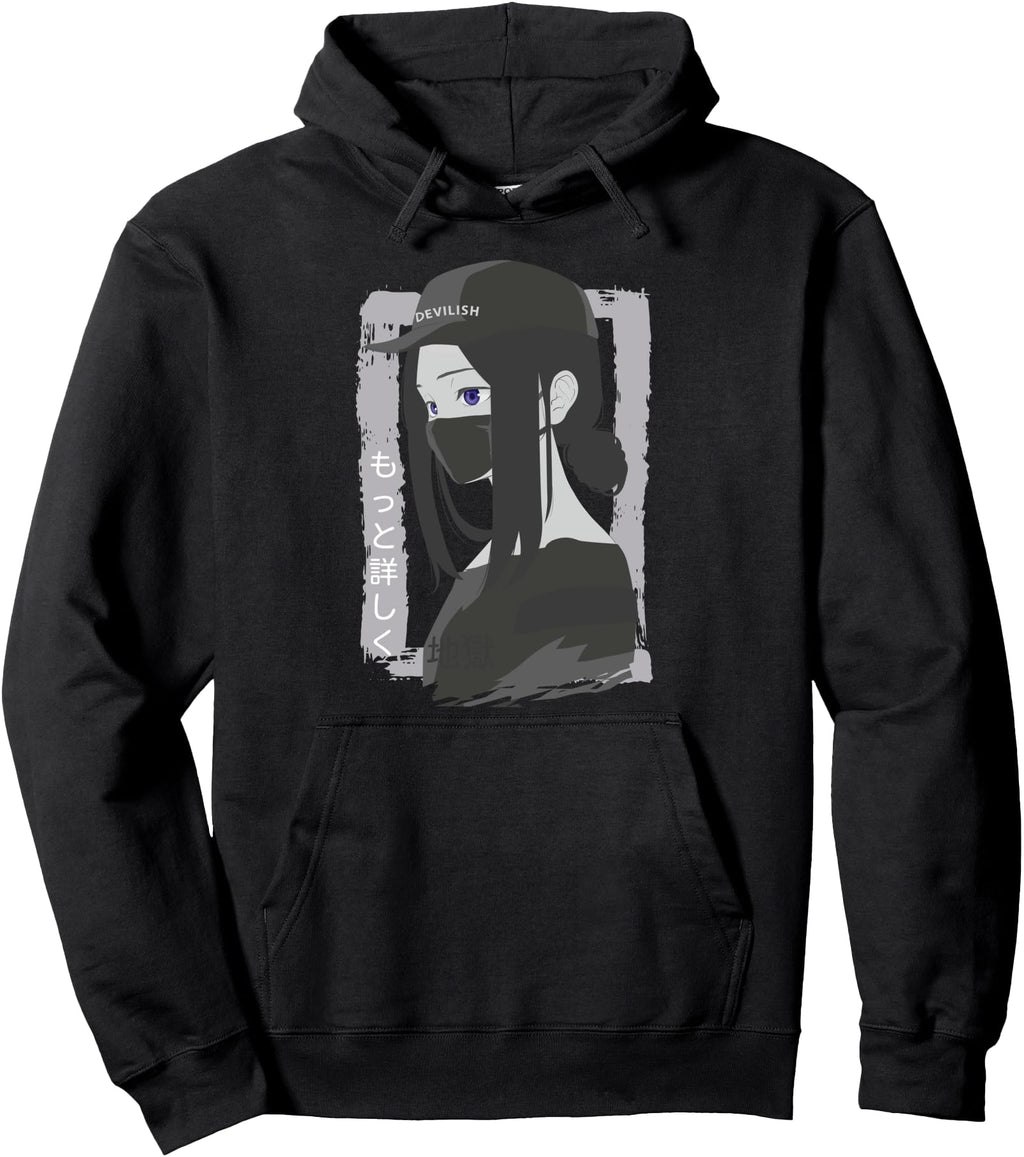 Japanese Aesthetic Vaporwave Dark Devilish Hoodie - Unique Graphic Unisex - T-Shirt, Sweatshirt, Hoodie