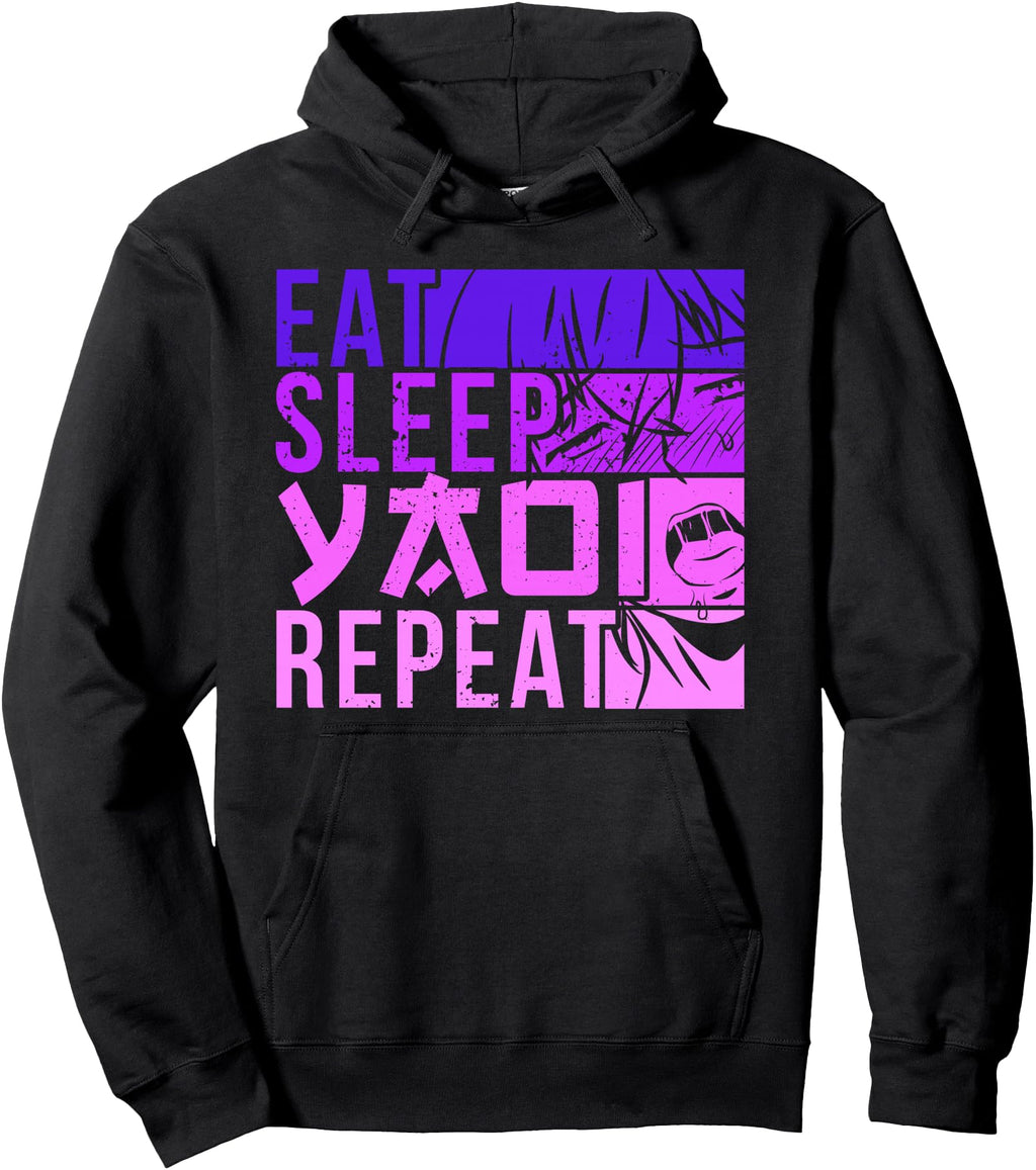 Handcrafted Eat Sleep Yaoi Repeat Hoodie - Custom Art Print for Adults - T-Shirt, Sweatshirt, Hoodie
