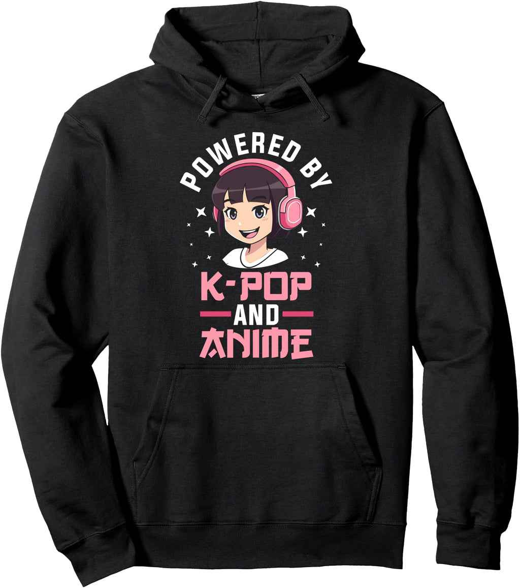 Authentic Powered K Pop And Anime T-Shirt - Custom Art Print for Adults - T-Shirt, Sweatshirt, Hoodie