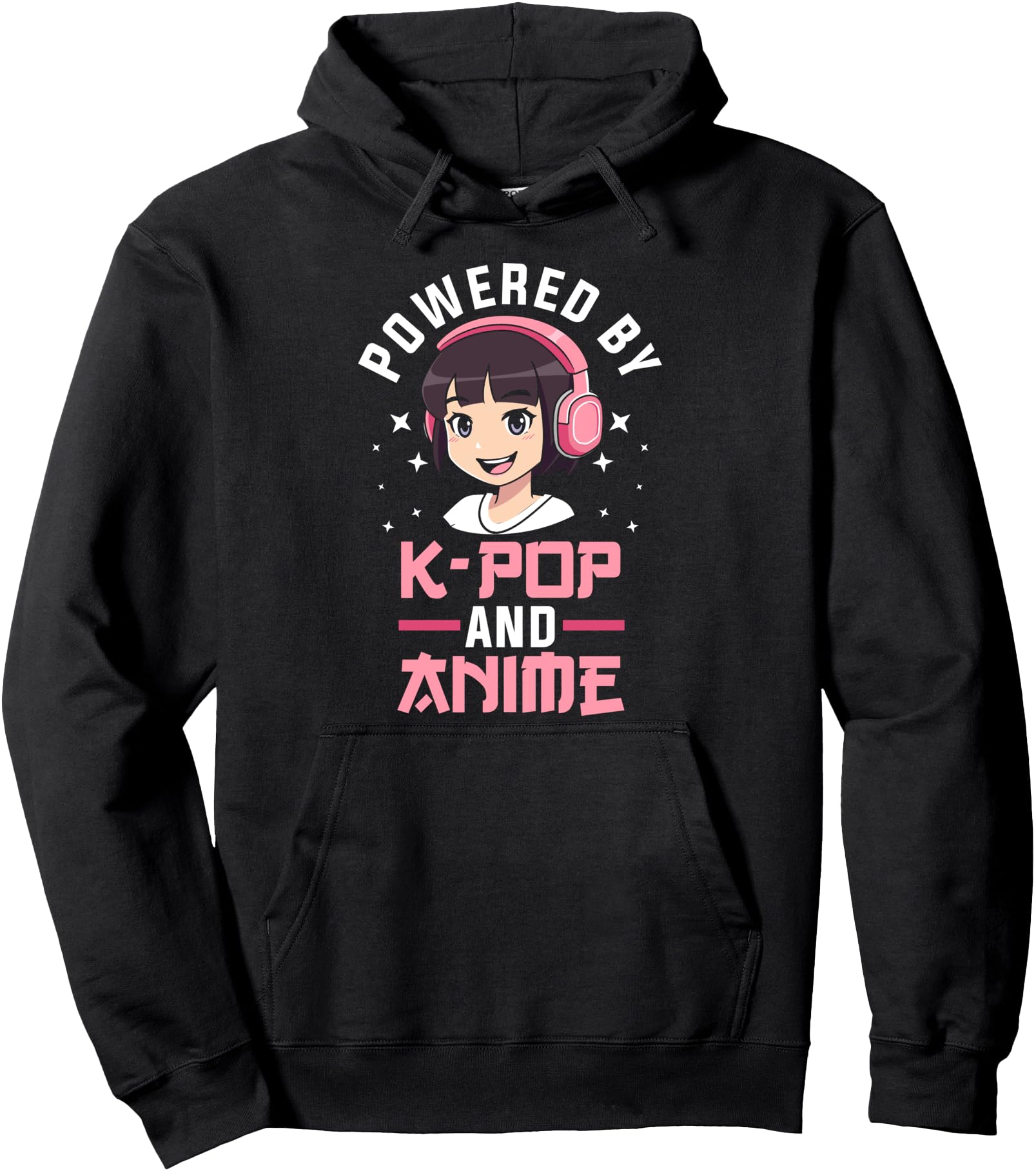 Authentic Powered K Pop And Anime T-Shirt - Custom Art Print for Adults - T-Shirt, Sweatshirt, Hoodie