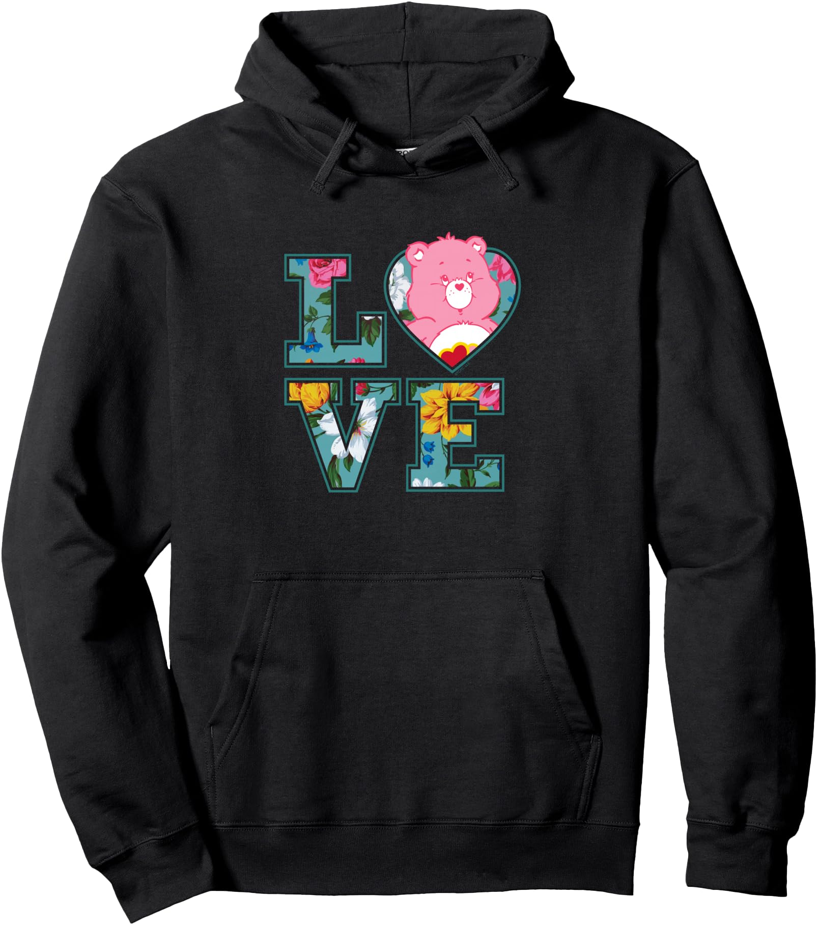 Original Care Bears Love Floral Block Hoodie - Custom Art Print Men Women - T-Shirt, Sweatshirt, Hoodie