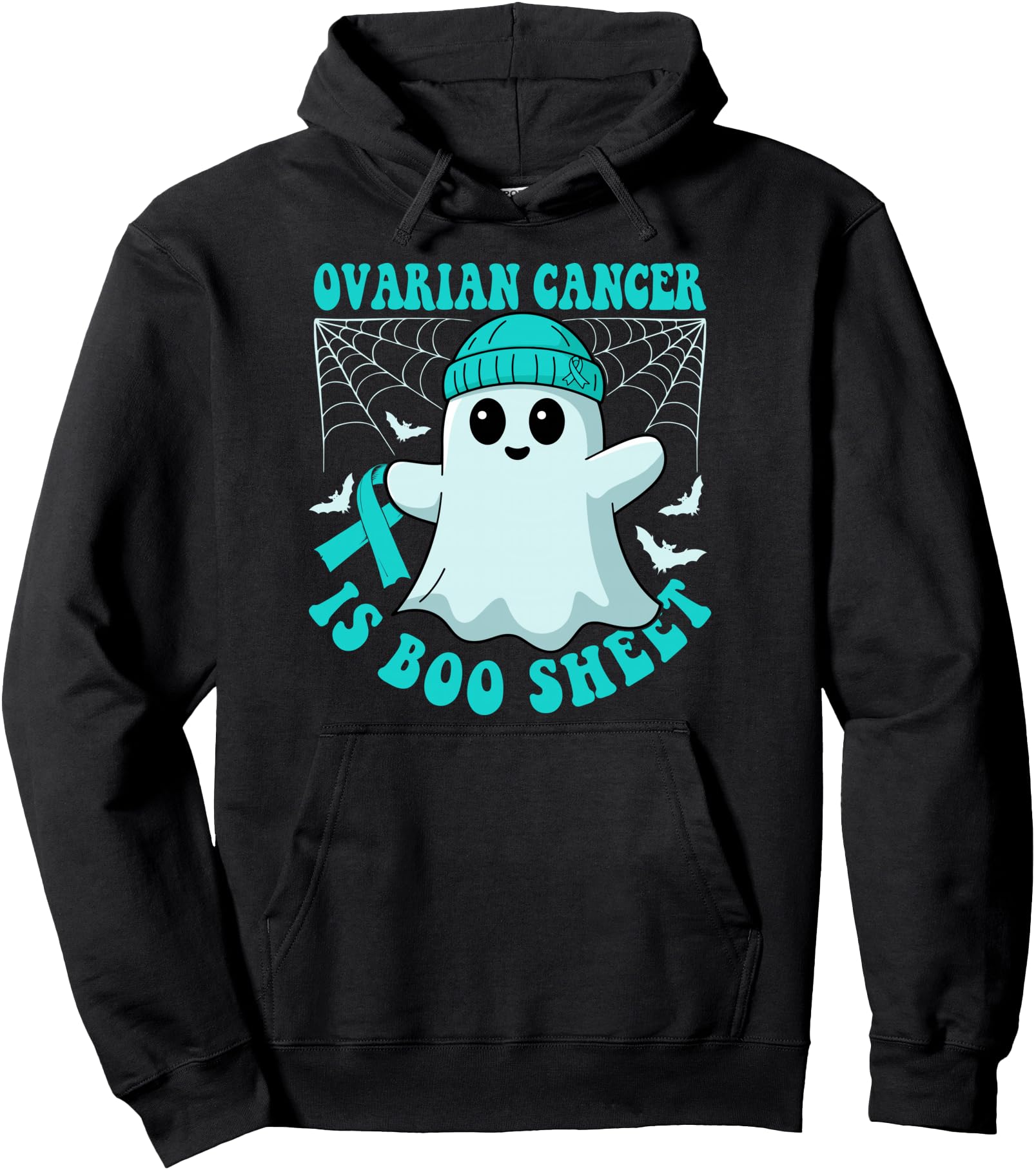 Authentic Ovarian Cancer Is Boo Sheet Hoodie - Aesthetic Graphic Men Women - T-Shirt, Sweatshirt, Hoodie
