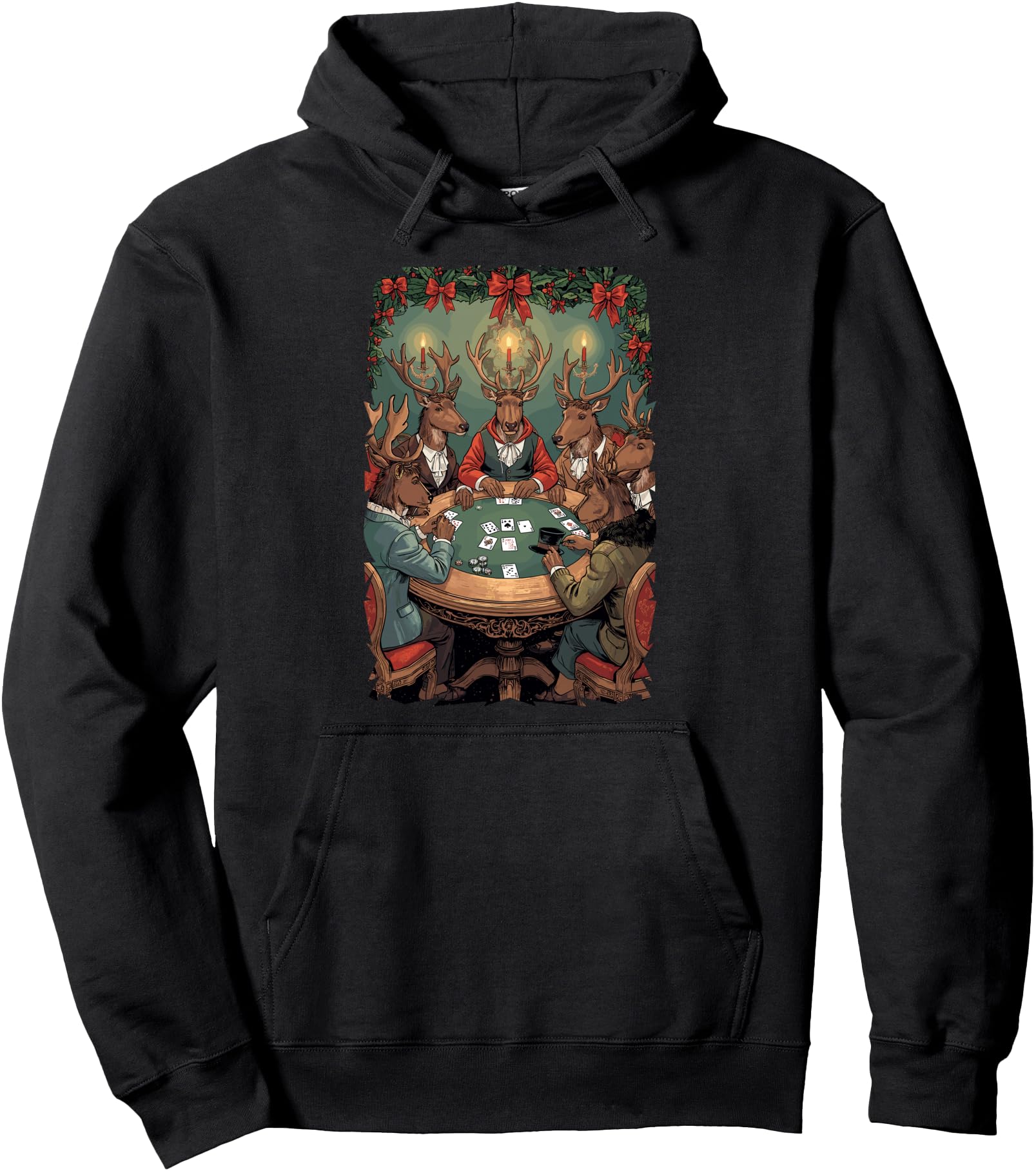 Exclusive Deers Playing Poker Cards Sweatshirt - Unique Graphic for Adults - T-Shirt, Sweatshirt, Hoodie