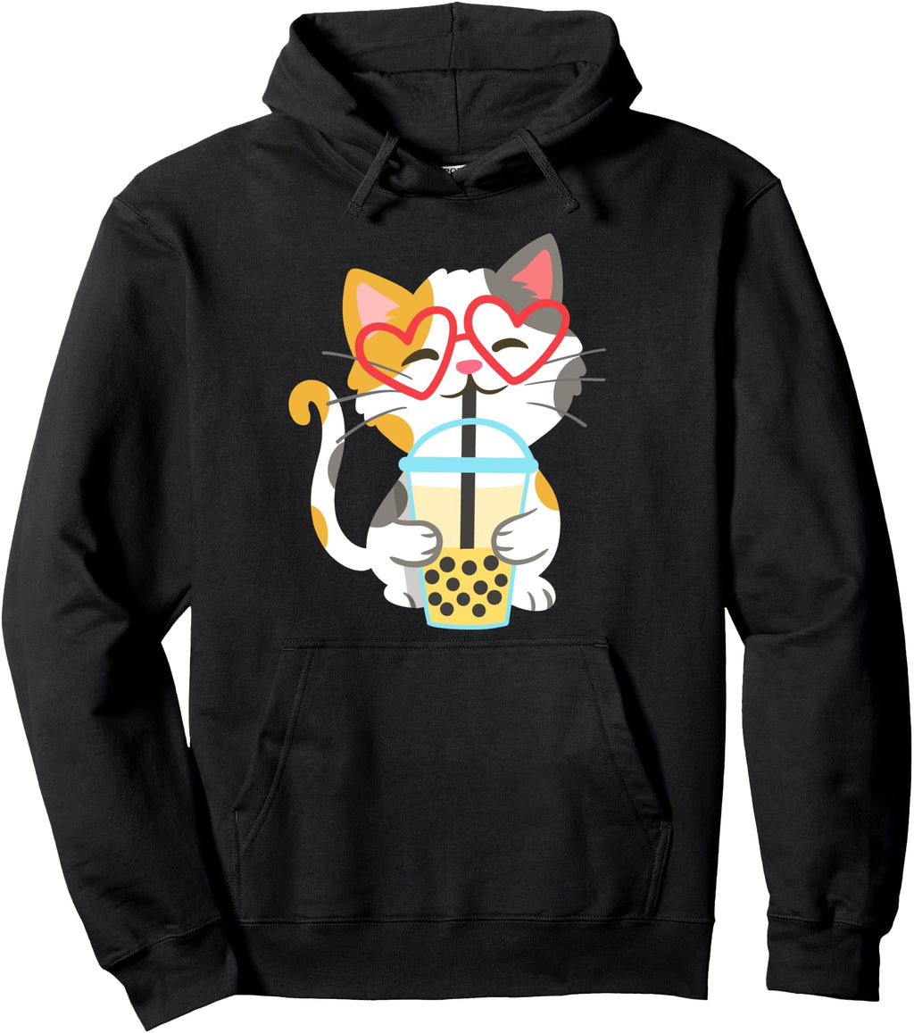 Authentic Cat Boba Tea Bubble Sweatshirt - Fun Novelty Design Men Women - T-Shirt, Sweatshirt, Hoodie