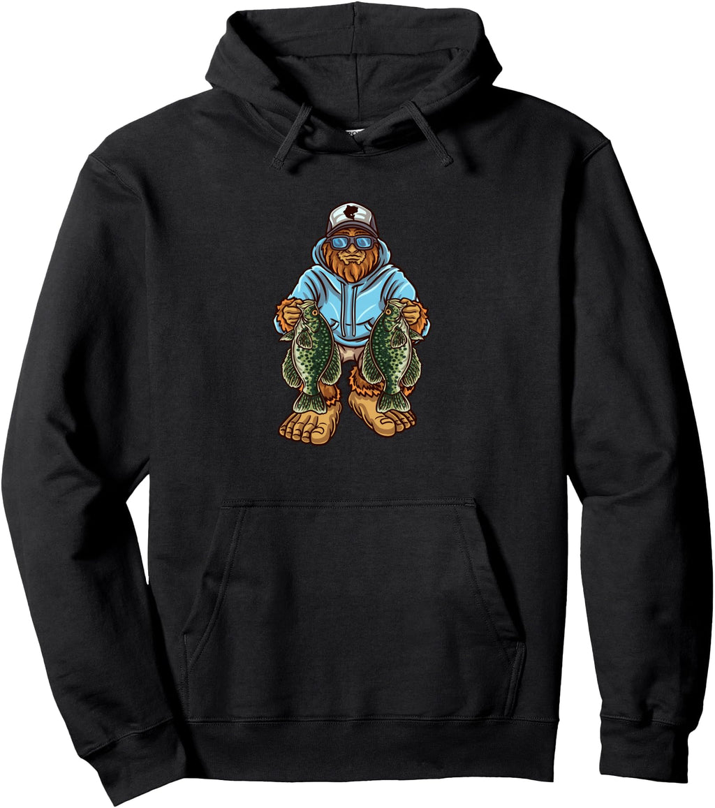 Original Crappie Fishing Bigfoot Sweatshirt - Graphic Print Unisex - T-Shirt, Sweatshirt, Hoodie