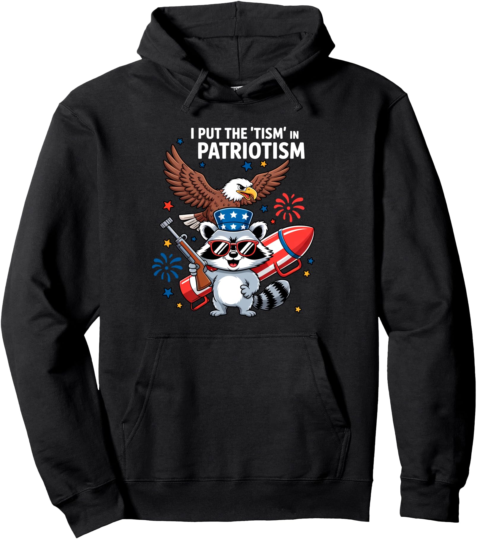 Original I Put Tism Patriotism Athletic Hoodie - Custom Art Print Unisex - T-Shirt, Sweatshirt, Hoodie