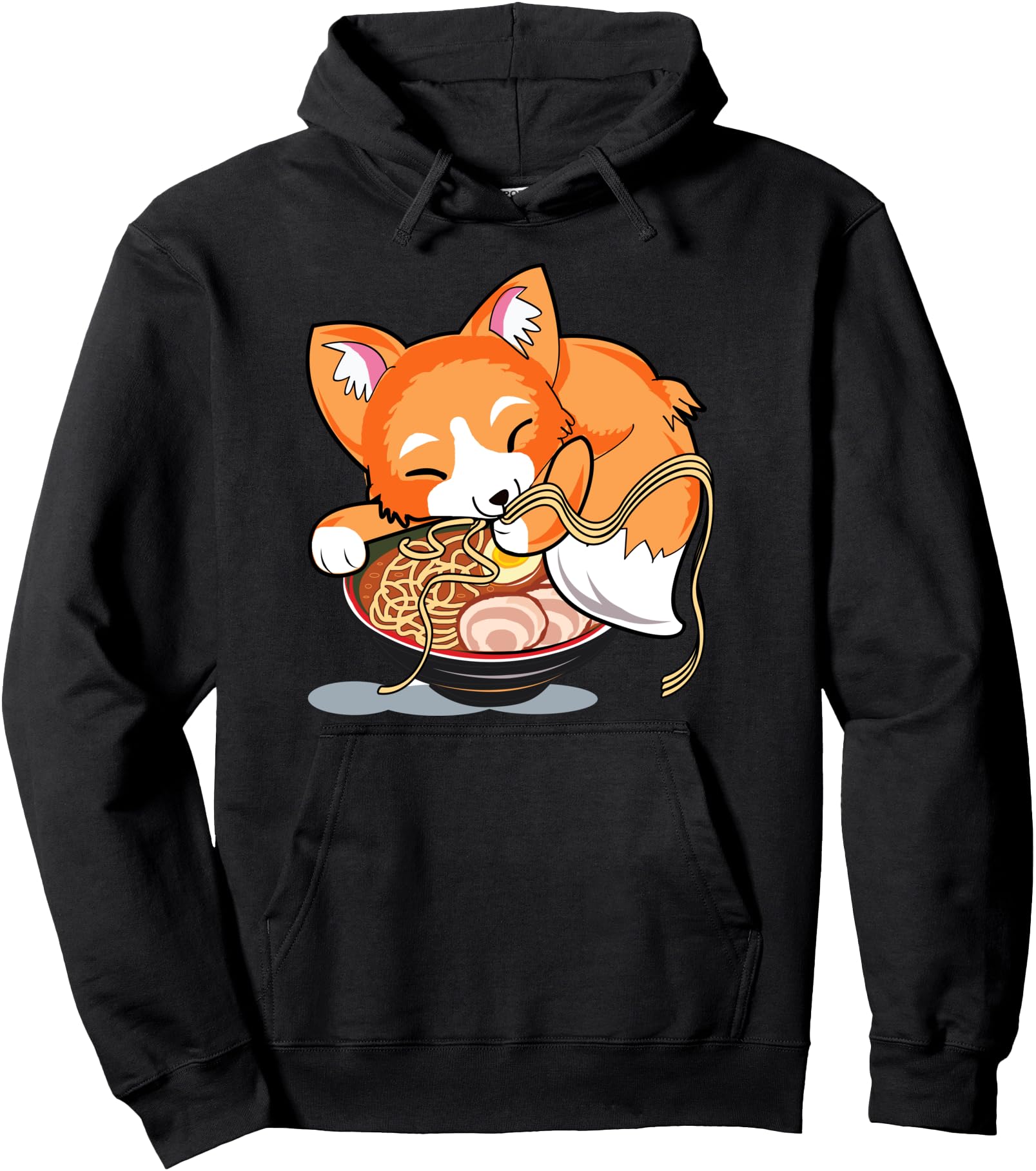 Authentic Ramen Noodles Fox Kawaii Sweatshirt - Trendy Graphic for Adults - T-Shirt, Sweatshirt, Hoodie